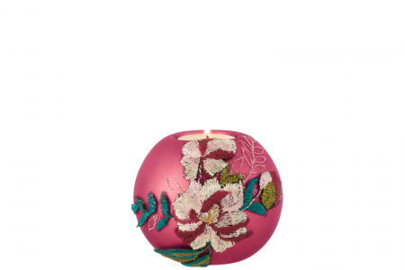 Set 4 suporturi pentru lumanari Jolipa, Sticla, Fuchsia, 10x10x9 cm [1]