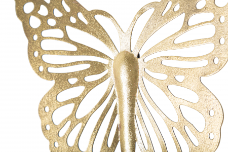 Set 4 decoratiuni Butterfly, Fier, Auriu, 29/19/16/12x35/25/20.5/16x2/2/2/2 cm [3]