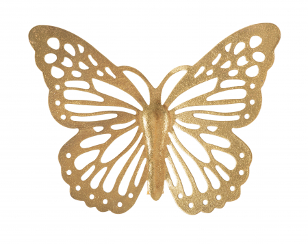 Set 4 decoratiuni Butterfly, Fier, Auriu, 29/19/16/12x35/25/20.5/16x2/2/2/2 cm [2]