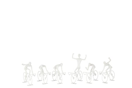 SALE % - Set 6 figurine Cyclists, Rasina, Alb, 12x12x14 cm
