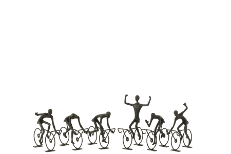SALE % - Set 6 figurine Cyclists, Rasina, Negru, 15x15x18 cm