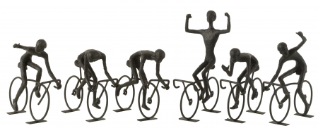 SALE % - Set 6 figurine Cyclists, Rasina, Negru, 21x12.5x27 cm