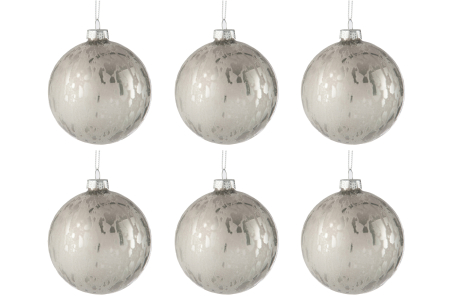 Set 6 globulete, Sticla, Argintiu, 8x8x8 cm [1]