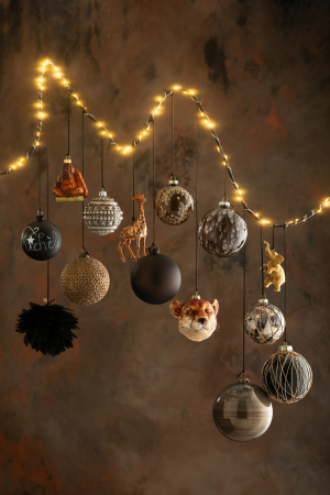 SALE % - Set 6 globulete, Sticla, Maro, 9.5x10x10