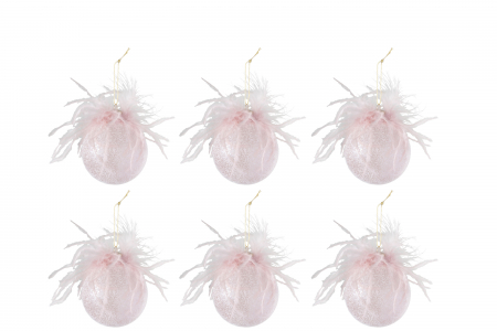 SALE % - Set 6 globulete, Sticla, Roz, 8x8x14.5 cm