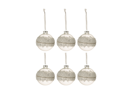 SALE % - Set 6 globulete, Sticla, Transparent, 8x8x8
