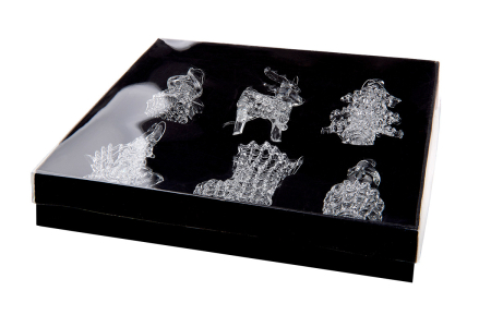Set 6, Umeras, "Weihnachtsornamente", Sticla, transparenta, PU 6, H. 5 cm [1]