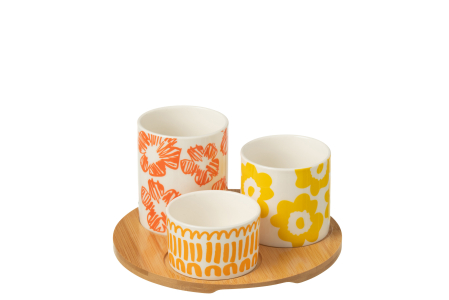 Tavi si platouri - Set Aperitiv cu tava bamboo , SET4, MIX