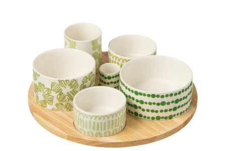 SALE % - Set Aperitiv cu tava bamboo , SET6, MIX