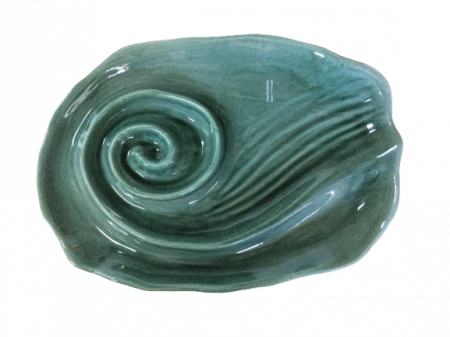Set Carafa cu Vaza si Farfurie VAUX, ceramica, verde maslina, 32.5/33/5 cm [4]