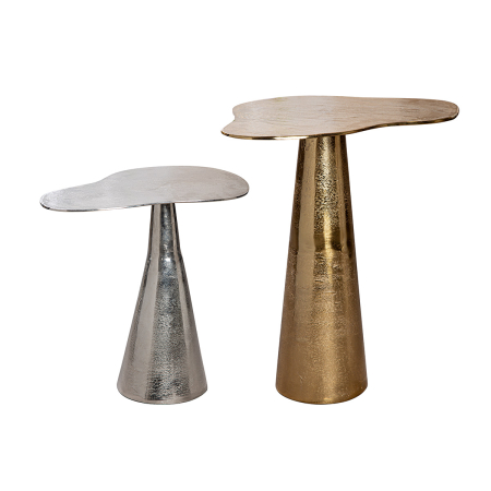 Set de 2, Masuta laterala, organic, "Organica", Aluminiu, auriu, argintiu, PU 1, L. 44 cm, L. 58 cm, H 58,5 cm [3]