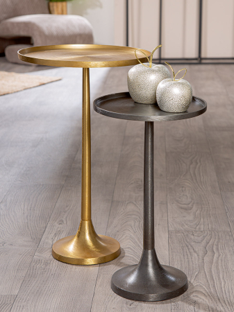 LIVING - Set de 2, Masuta laterala, "Prataouro", Fier, auriu, argintiu, PU 1, H 60,5 cm, A. 38 cm