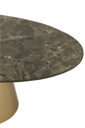 Set de 2 masute laterale cu efect de marmura, culoare metal bronz/taupe [4]