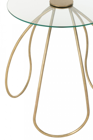 Set de 2 Mese laterale Rotunde, Metal/Sticla Auriu [1]