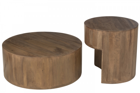 Set de 2 Mese Toge, Lemn de Mango, Maro [3]