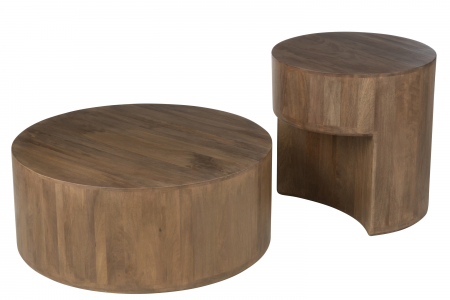 Set de 2 Mese Toge, Lemn de Mango, Maro [2]