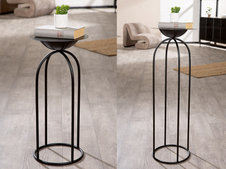 Set de 2, Postament decorativ, Metal, negru, PU 1, H 99 cm, D 35 cm [3]