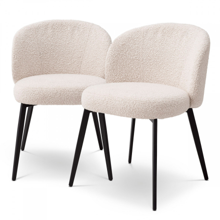 DINING - Set de 2 Scaun dining, Lloyd bouclé crem, Dims: W. 56 | D. 58 | H. 79 | SD. 45 | SH. 50  (CM)