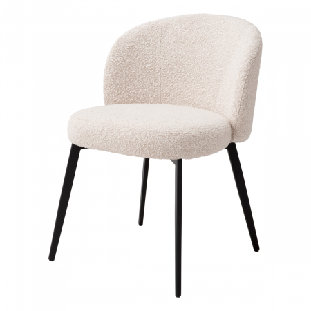 Set de 2 Scaun dining, Lloyd bouclé crem, Dims: W. 56 | D. 58 | H. 79 | SD. 45 | SH. 50  (CM) [2]