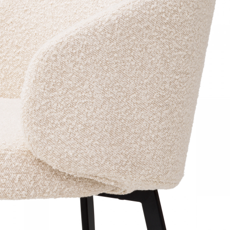 Set de 2 Scaun dining, Lloyd cu cotiera crem bouclé, Dims: W. 57 | D. 58 | H. 79 | SD. 45 | SH. 50 | AH. 65  (CM) [5]