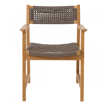 Set de 2 scaune de exterior Cancun din tec natur, Dims: W. 58 | D. 60 | H. 82 | SD. 47 | SH. 46 | AH. 64  (CM) [3]