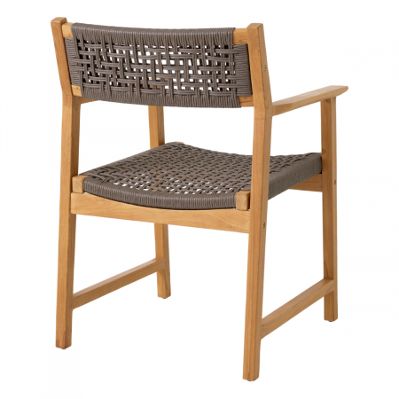 Set de 2 scaune de exterior Cancun din tec natur, Dims: W. 58 | D. 60 | H. 82 | SD. 47 | SH. 46 | AH. 64  (CM) [5]