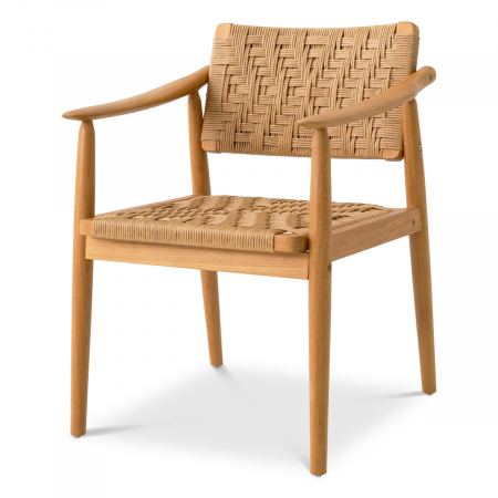 Set de 2 scaune de exterior Coral Bay din tec natur, Dims: W. 59.5 | D. 57.5 | H. 78.5 | SD. 48 | SH. 45 | AH. 64.5  (CM) [2]