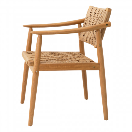 Set de 2 scaune de exterior Coral Bay din tec natur, Dims: W. 59.5 | D. 57.5 | H. 78.5 | SD. 48 | SH. 45 | AH. 64.5  (CM) [3]
