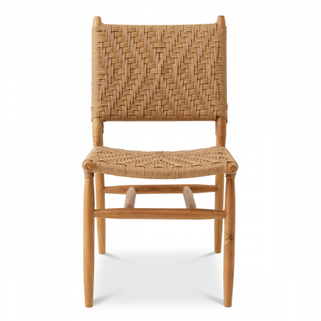 Set de 2 scaune de exterior Laroc din tec natur, Dims: W. 49.5 | D. 65.5 | H. 88 | SD. 42 | SH. 46  (CM) [3]