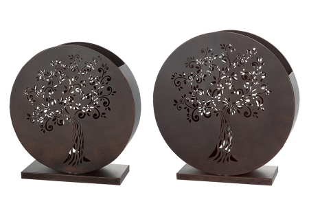 Set de 2, Suport lumanare, „Gartenbaum”, Metal, maro, PU 1, L. 13 cm [3]