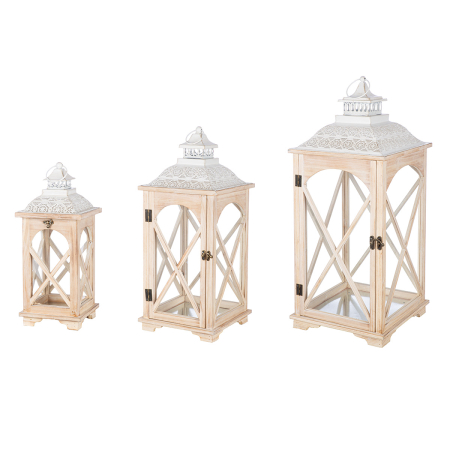 Set de 3, Felinar, „Fresno”, Lemn, culori naturale, PU 1 [6]