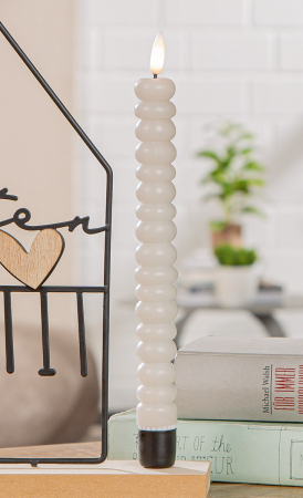 Set de 4, Lumânare tip băț (LED), Ceară, gri deschis, PU 2, H 25 cm, D 3 cm [7]