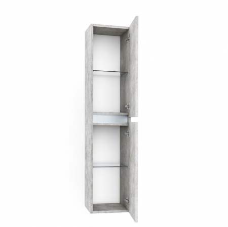 Set de baie cu 6 piese PERTH, Melamina/Aluminiu/Abs/Sticla/Ceramica/Metal, Gri, 101x46.5x190 cm [7]