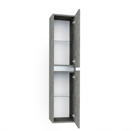Set de baie cu 6 piese PERTH, Melamina/Aluminiu/Abs/Sticla/Ceramica/Metal, Gri, 101x46.5x190 cm [7]