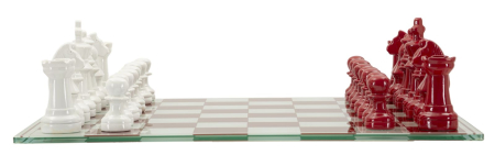 Set de sah rosu/alb 61x61x14 cm [4]