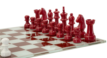 Set de sah rosu/alb 61x61x14 cm [1]