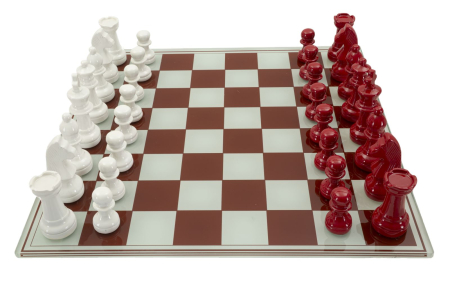 Set de sah rosu/alb 61x61x14 cm [7]