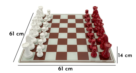 Set de sah rosu/alb 61x61x14 cm [10]