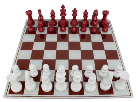 Set de sah rosu/alb 61x61x14 cm [5]