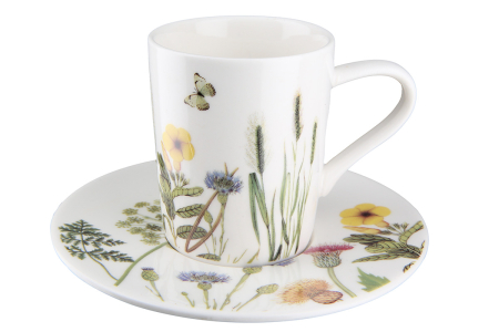Set espresso, "Wild Flowers", Design floral, Portelan, verde, alb, L. 14.3 cm, l. 21.3 cm, H. 6 cm [2]