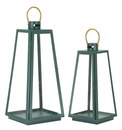 Felinare, lămpi solare și suporturi pentru lumânări - Set felinare GRENT 2 buc cm ø 25x25x57-20x20x45