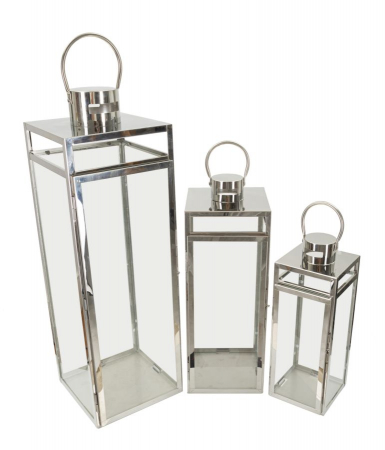 Set felinare, SILVER 3 buc 22x22,5x70,5-18x18,5x50-14x14,5x38 cm [1]