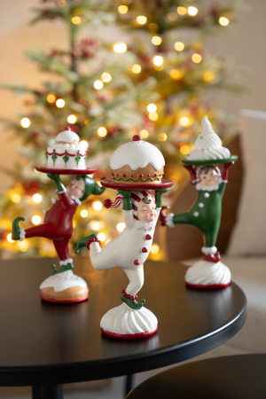 Decoratiuni - SET 3 FIGURINE ELF, PASTRY, COMPOZIT, MIX ASS3 (11,5x8x21,5cm)