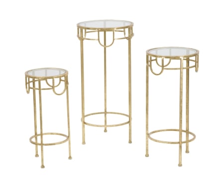 SALE % -  Set postament auriu 3 buc. cm ø 33x70-28x60-23x50