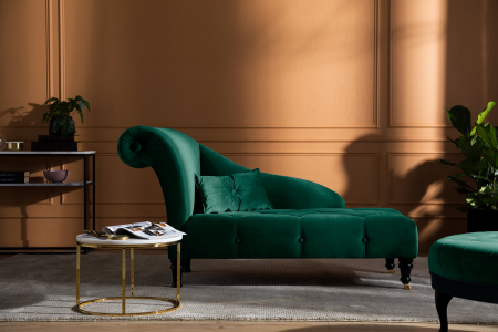 Sezlong living Diana, Verde inchis, 165x88x70 cm