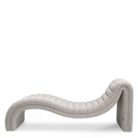 Sezlong/ Pat de zi Pioneer, bouclé gri, Dims: W. 165 | D. 61.5 | H. 65 | SH. 45  (CM) [1]