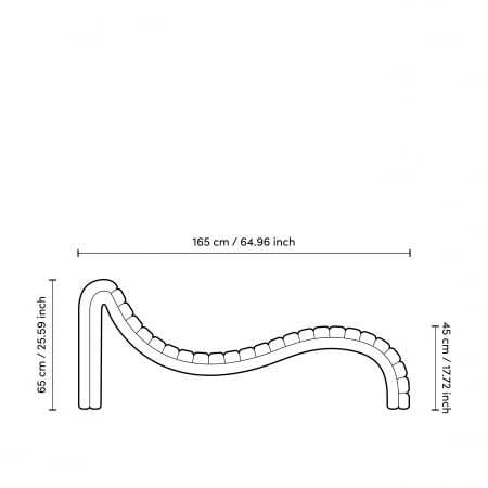 Sezlong/ Pat de zi Pioneer, bouclé gri, Dims: W. 165 | D. 61.5 | H. 65 | SH. 45  (CM) [6]