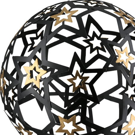 Sfera decorativa, Sfera, „Stea Moderna”, Model cu stea, Metal, negru, PU 3, D. 18,5 cm [1]