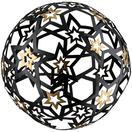 Sfera decorativa, Sfera, „Stea Moderna”, Model cu stea, Metal, negru, PU 3, D. 18,5 cm [3]