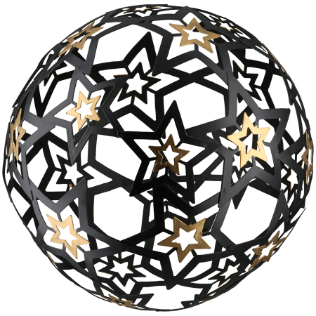Sfera decorativa, Sfera, „Stea Moderna”, Model cu stea, Metal, negru, PU 3, D. 18,5 cm [2]